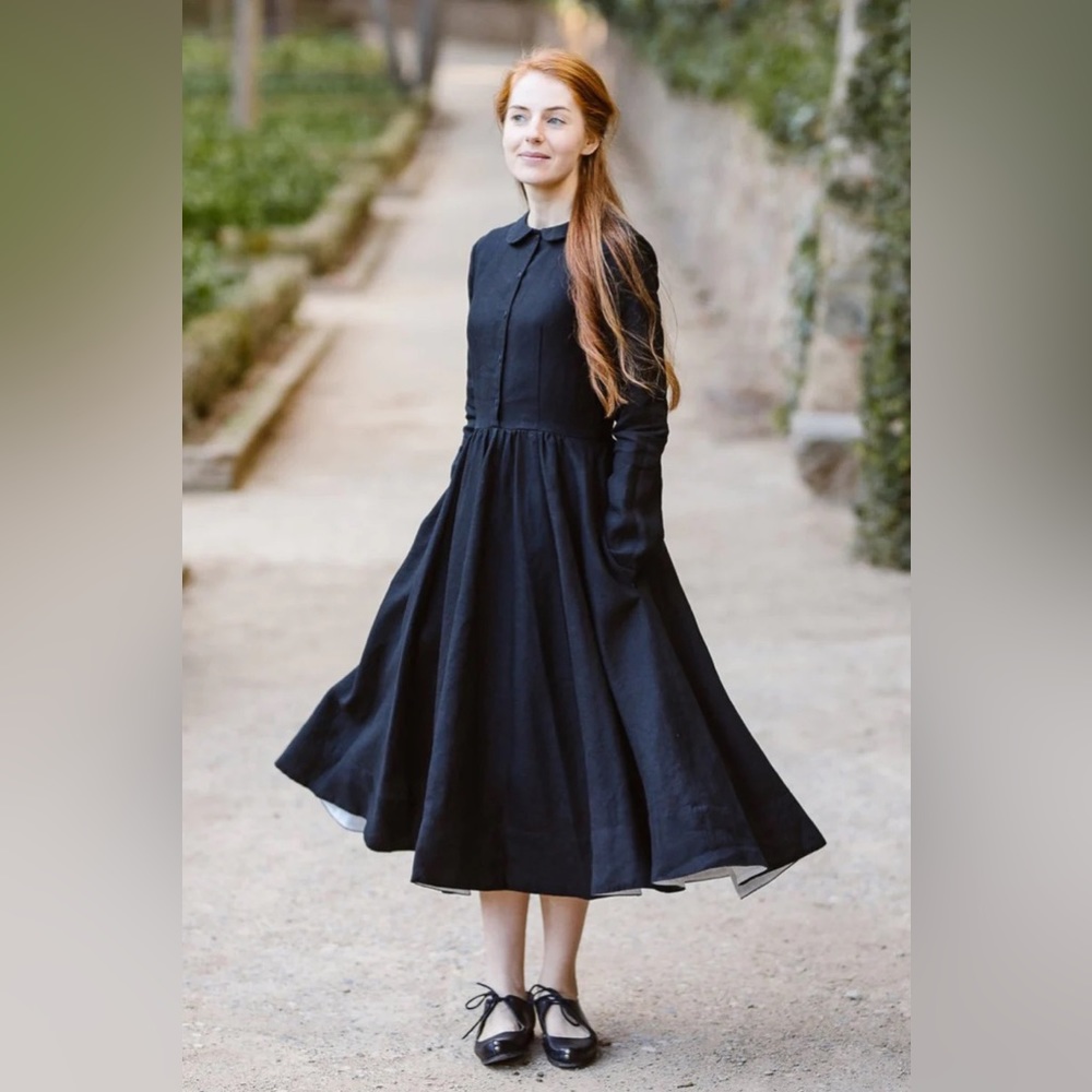 Son De Flor Classic Dress in Black Pansy